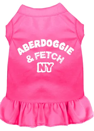 Aberdoggie Ny Screen Print Dress Bright Pink Xl