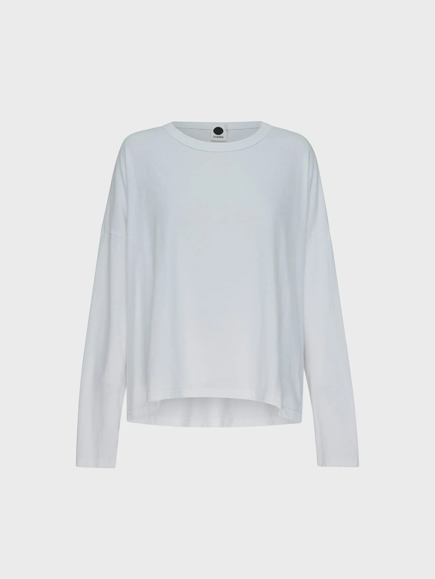 Bassike Boxy Heritage Long Sleeve T-Shirt in White