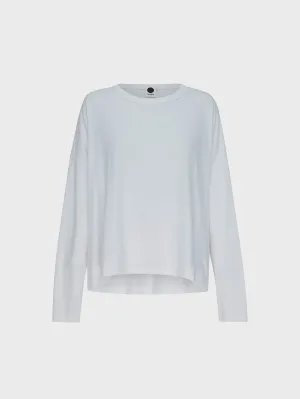 Bassike Boxy Heritage Long Sleeve T-Shirt in White