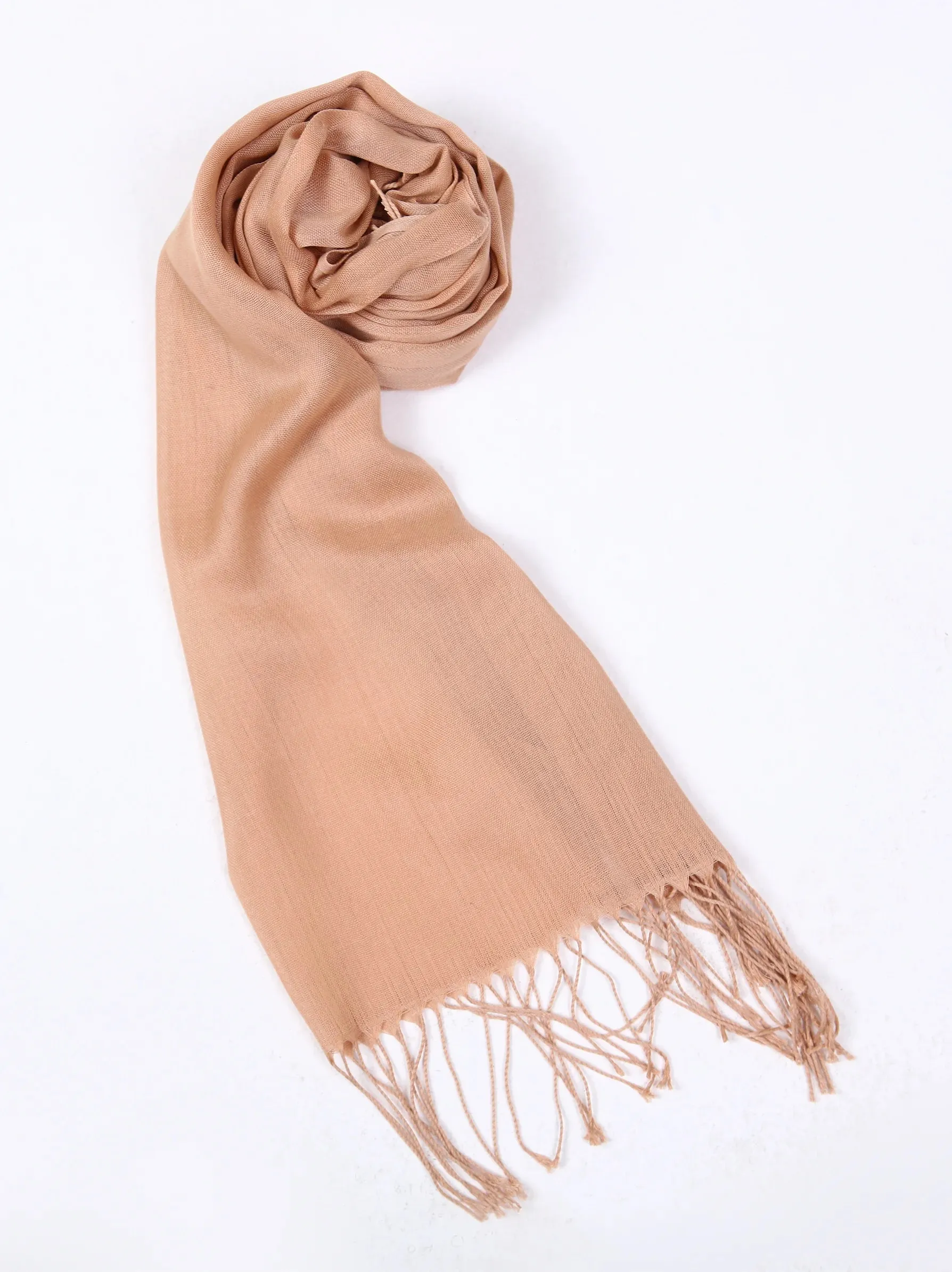 Beige Tassel Finish Scarf
