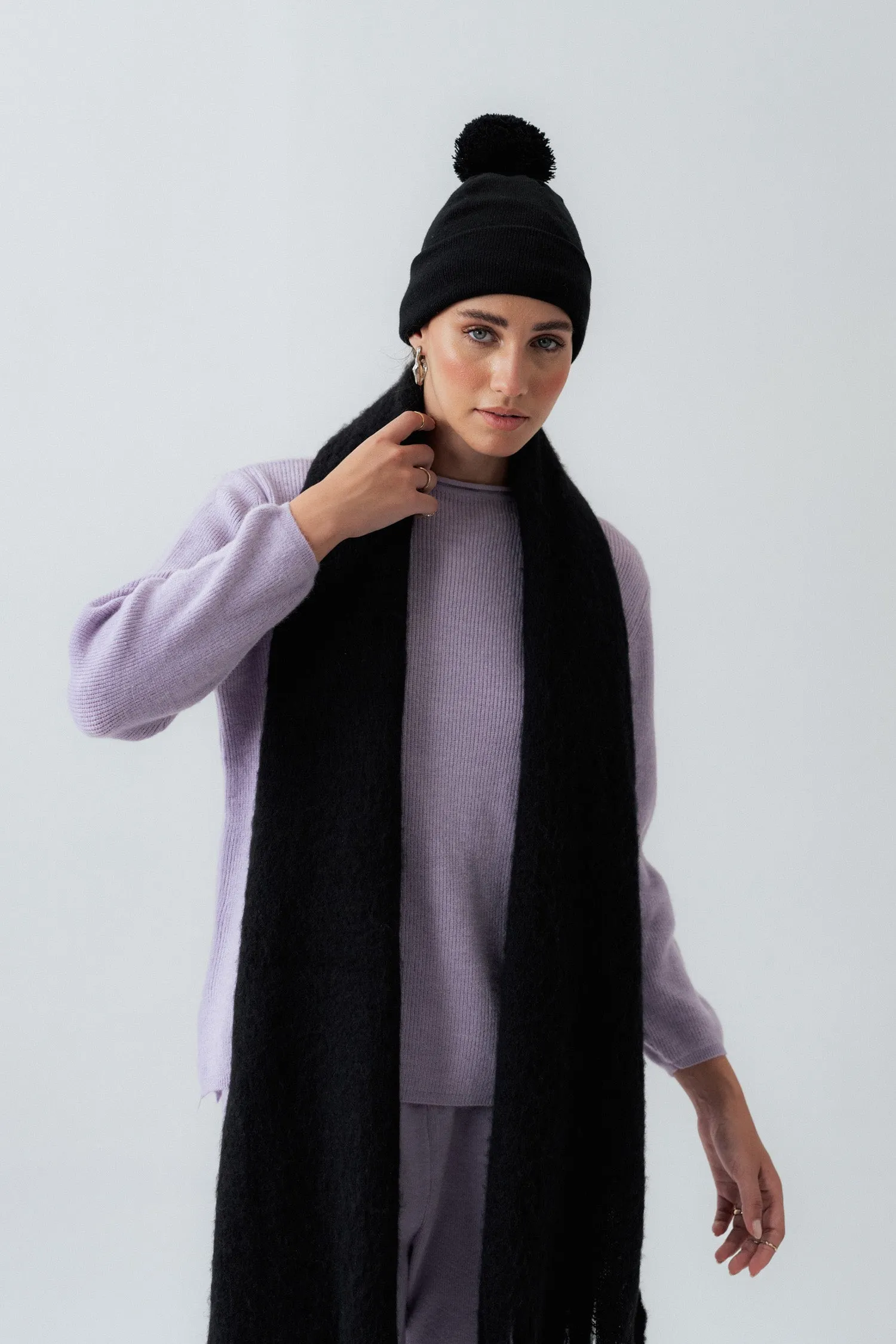 Black Knitted Scarf
