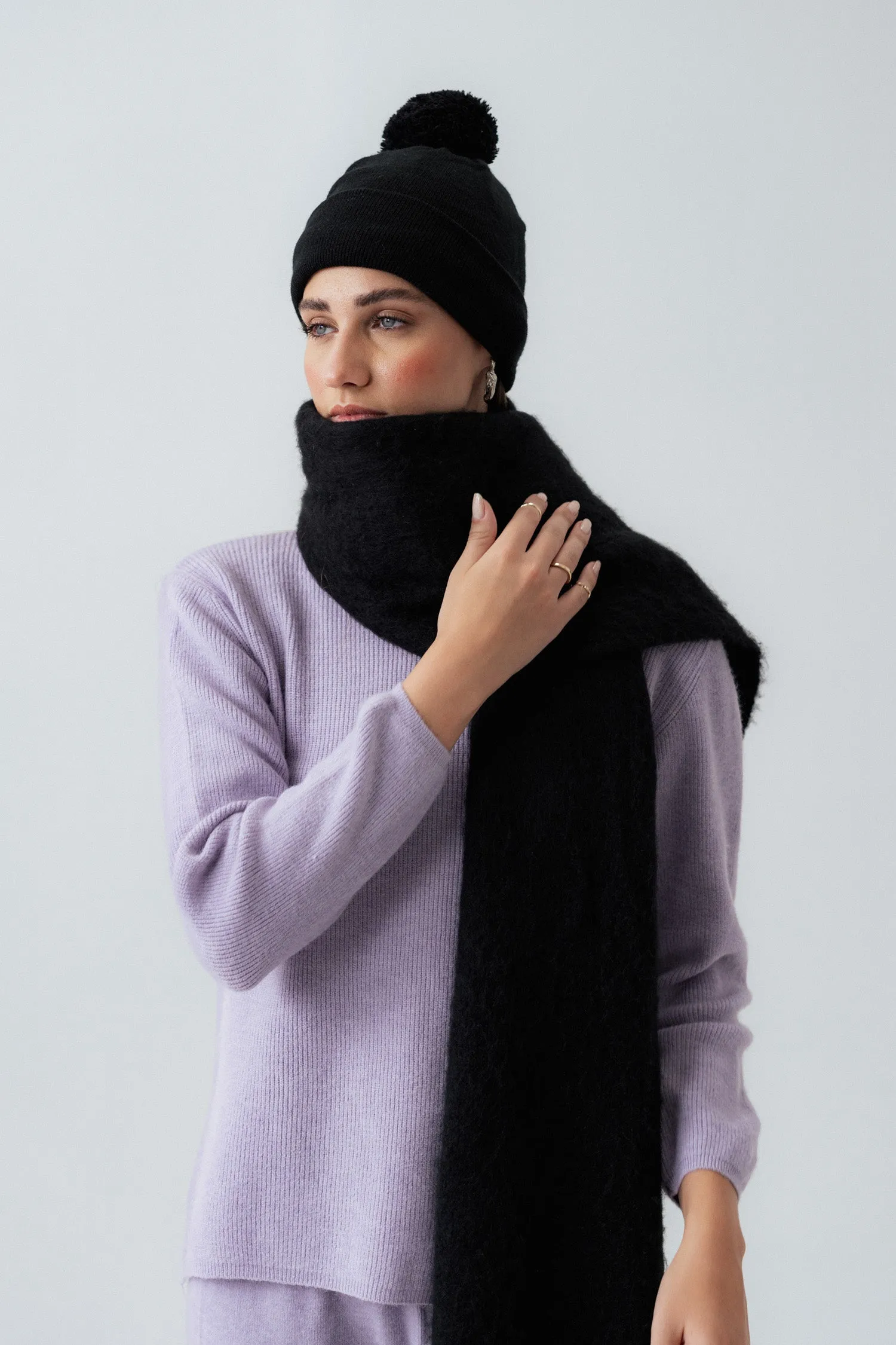 Black Knitted Scarf
