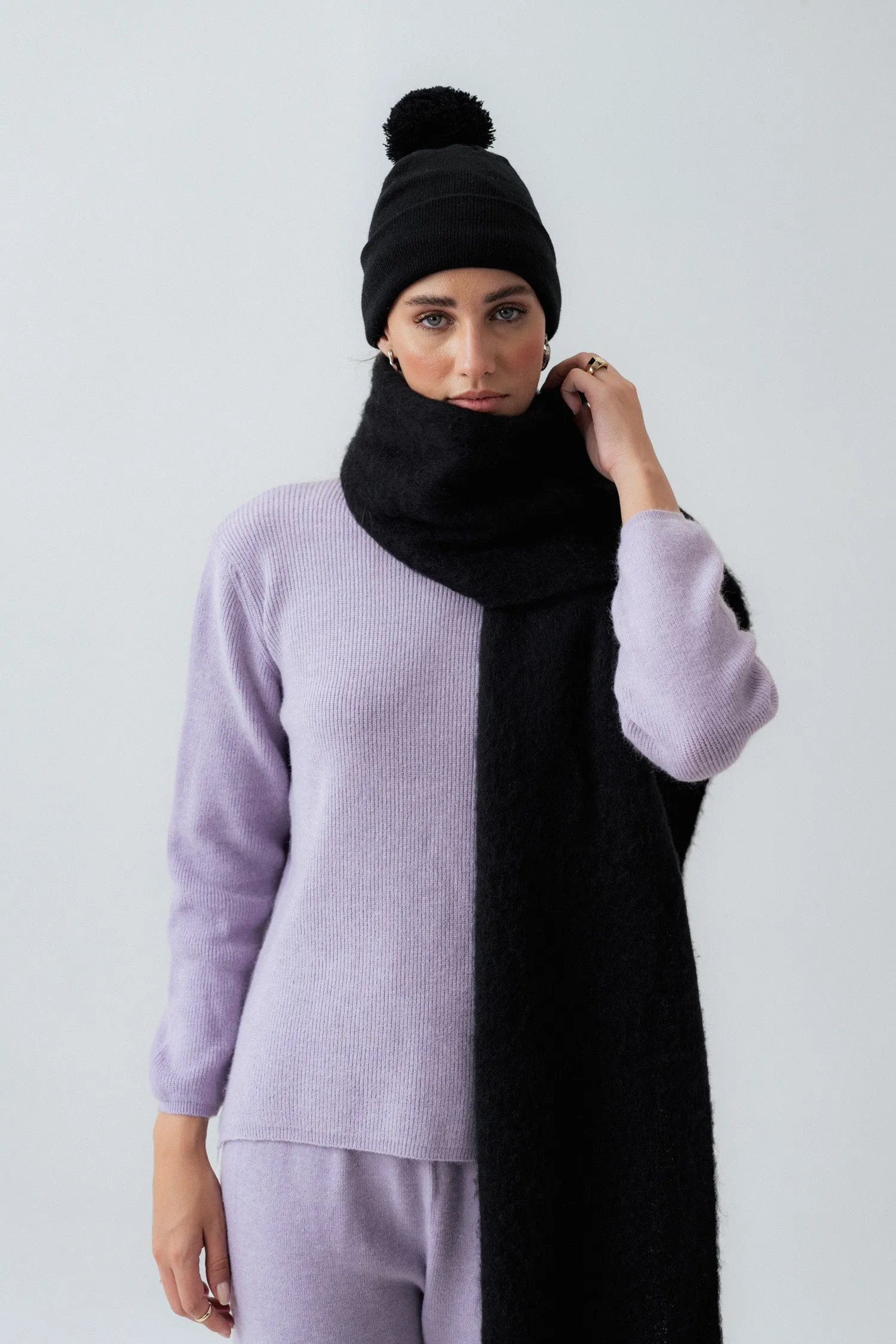 Black Knitted Scarf