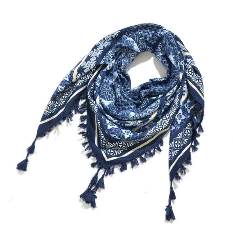 Bohemian Style Knitted Scarves with Chic Tassels