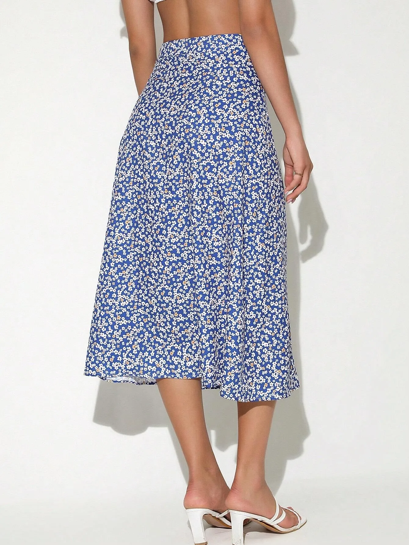 Boho Floral Split Thigh Skirt