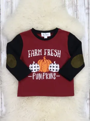 Burgundy / Black Farm Fresh Pumpkins Shirt