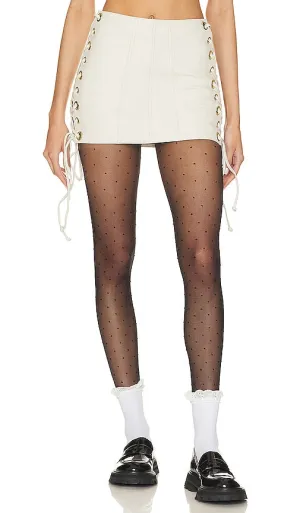 Camila Coelho Juliana Leather Mini Skirt in Ivory
