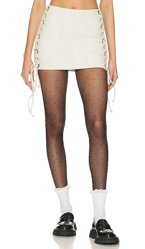 Camila Coelho Juliana Leather Mini Skirt in Ivory