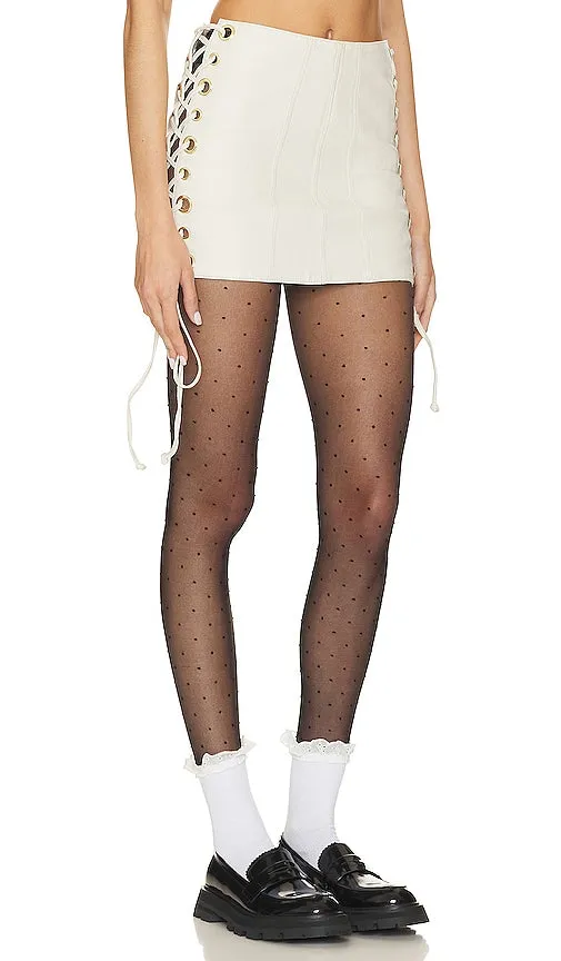 Camila Coelho Juliana Leather Mini Skirt in Ivory
