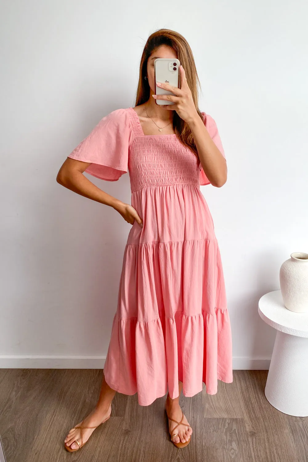Celestine | Feminine Off-Shoulder Midi Dress