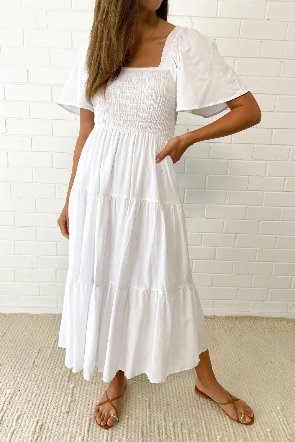 Celestine | Feminine Off-Shoulder Midi Dress