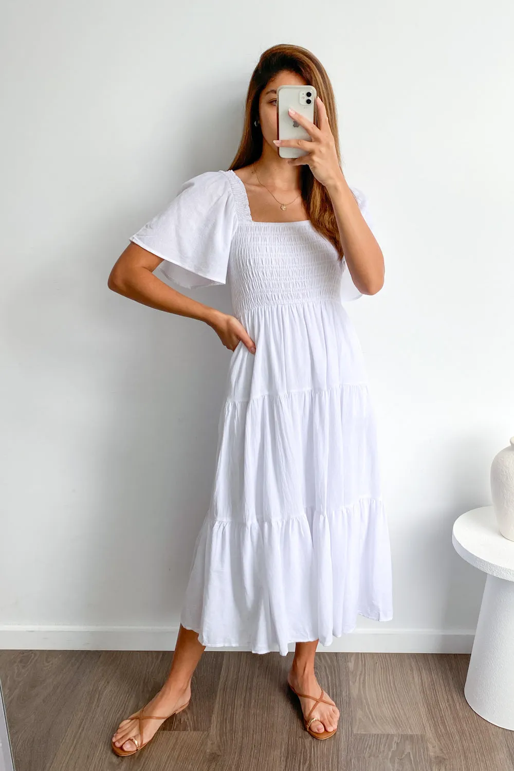 Celestine | Feminine Off-Shoulder Midi Dress