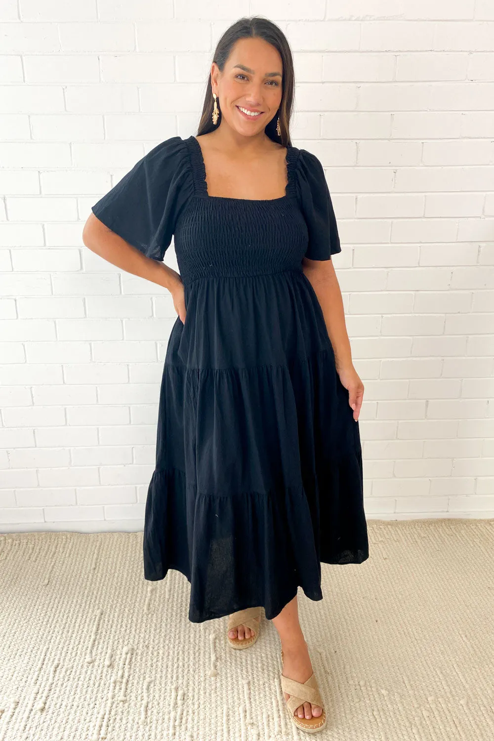 Celestine | Feminine Off-Shoulder Midi Dress