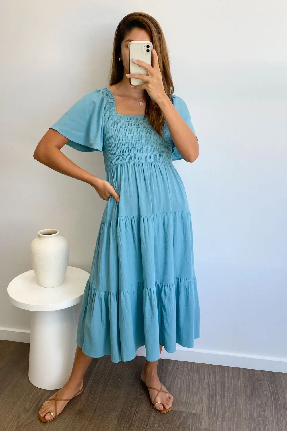 Celestine | Feminine Off-Shoulder Midi Dress