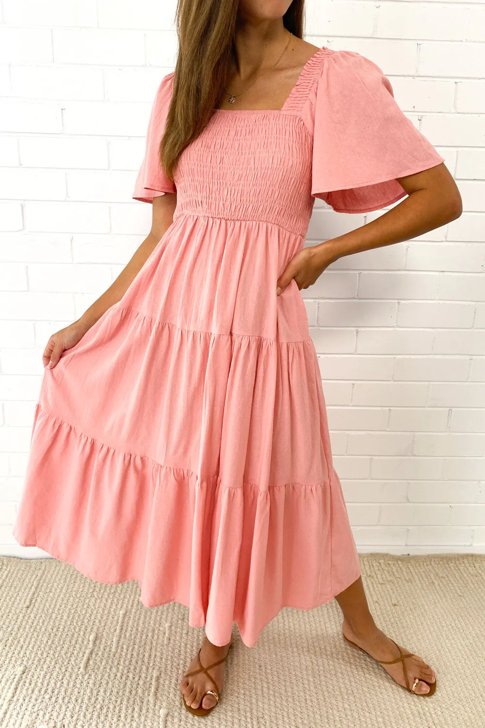 Celestine | Feminine Off-Shoulder Midi Dress