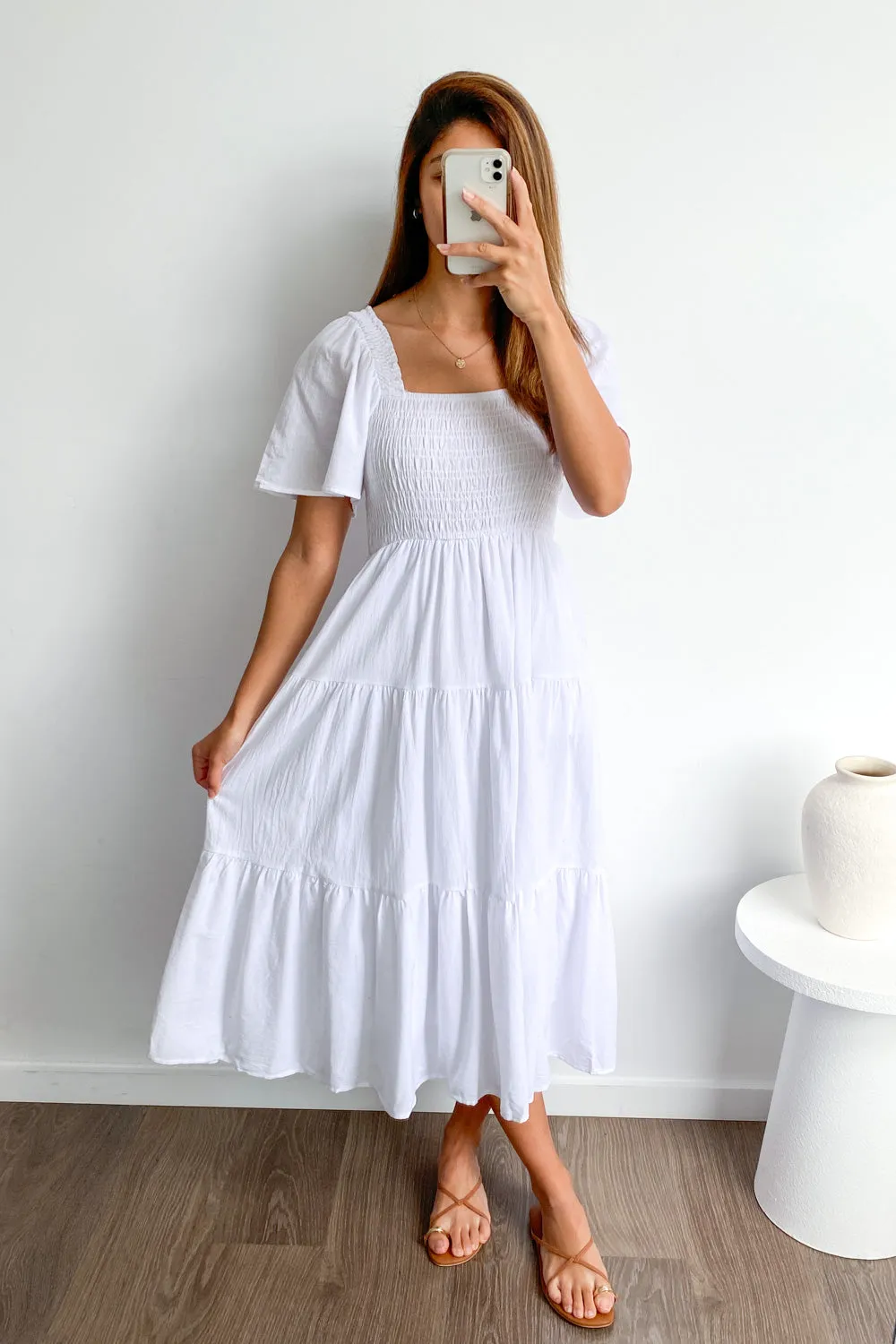 Celestine | Feminine Off-Shoulder Midi Dress