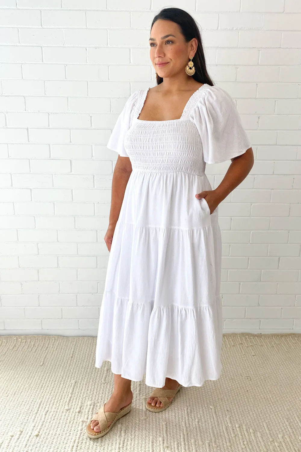 Celestine | Feminine Off-Shoulder Midi Dress