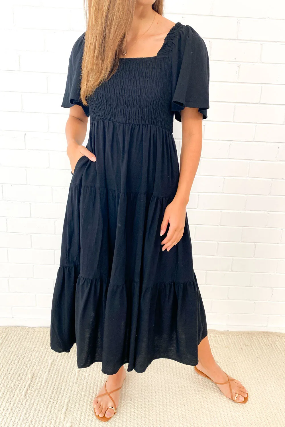 Celestine | Feminine Off-Shoulder Midi Dress