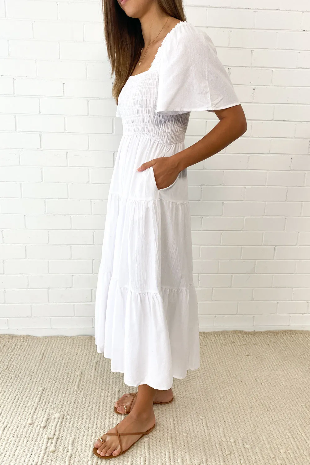 Celestine | Feminine Off-Shoulder Midi Dress