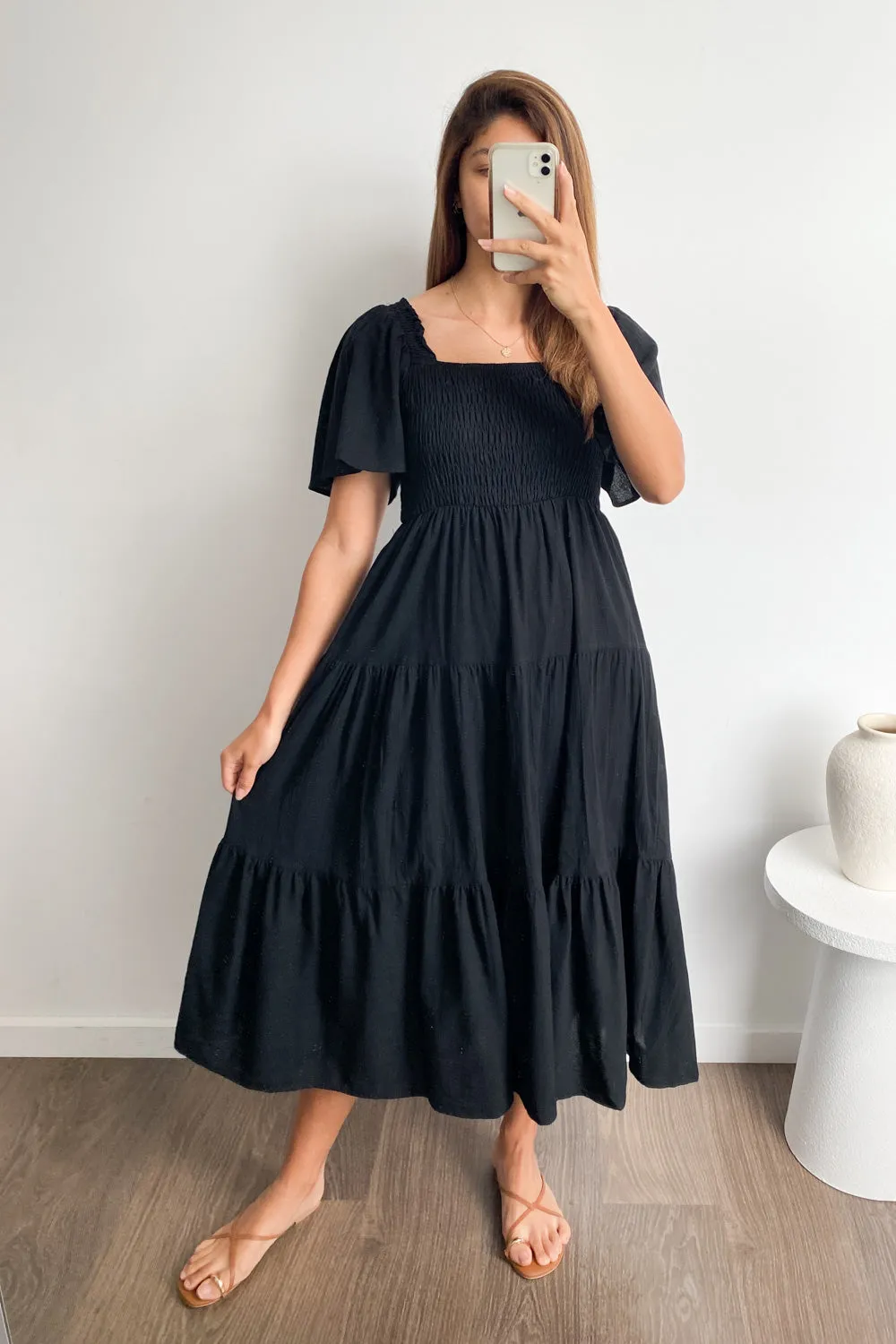 Celestine | Feminine Off-Shoulder Midi Dress