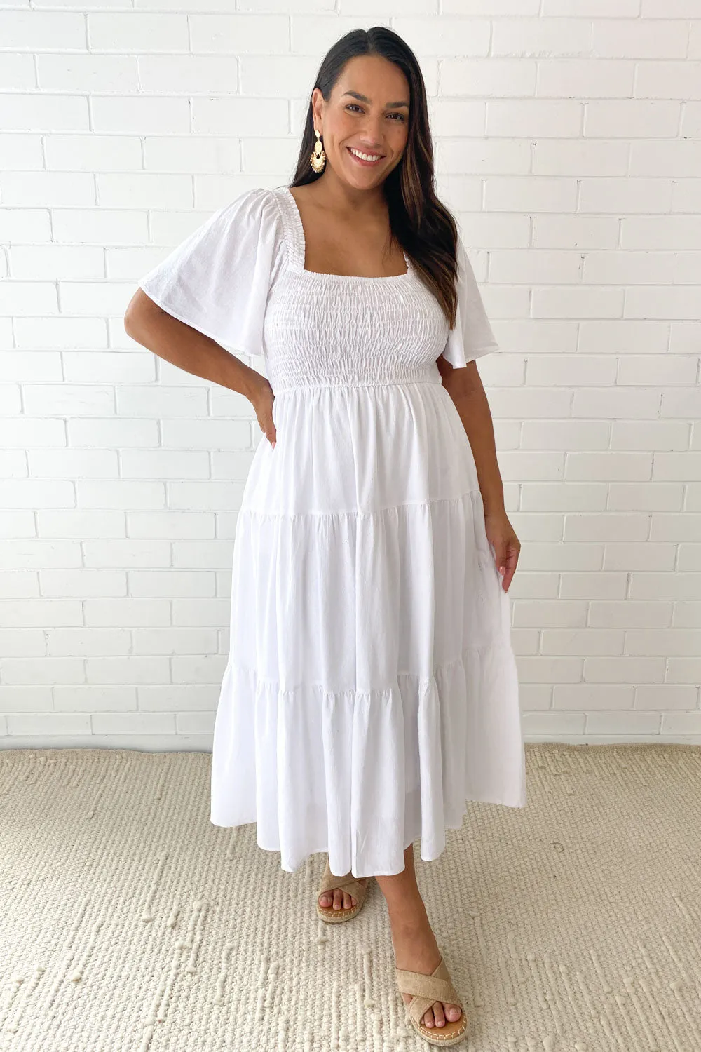 Celestine | Feminine Off-Shoulder Midi Dress