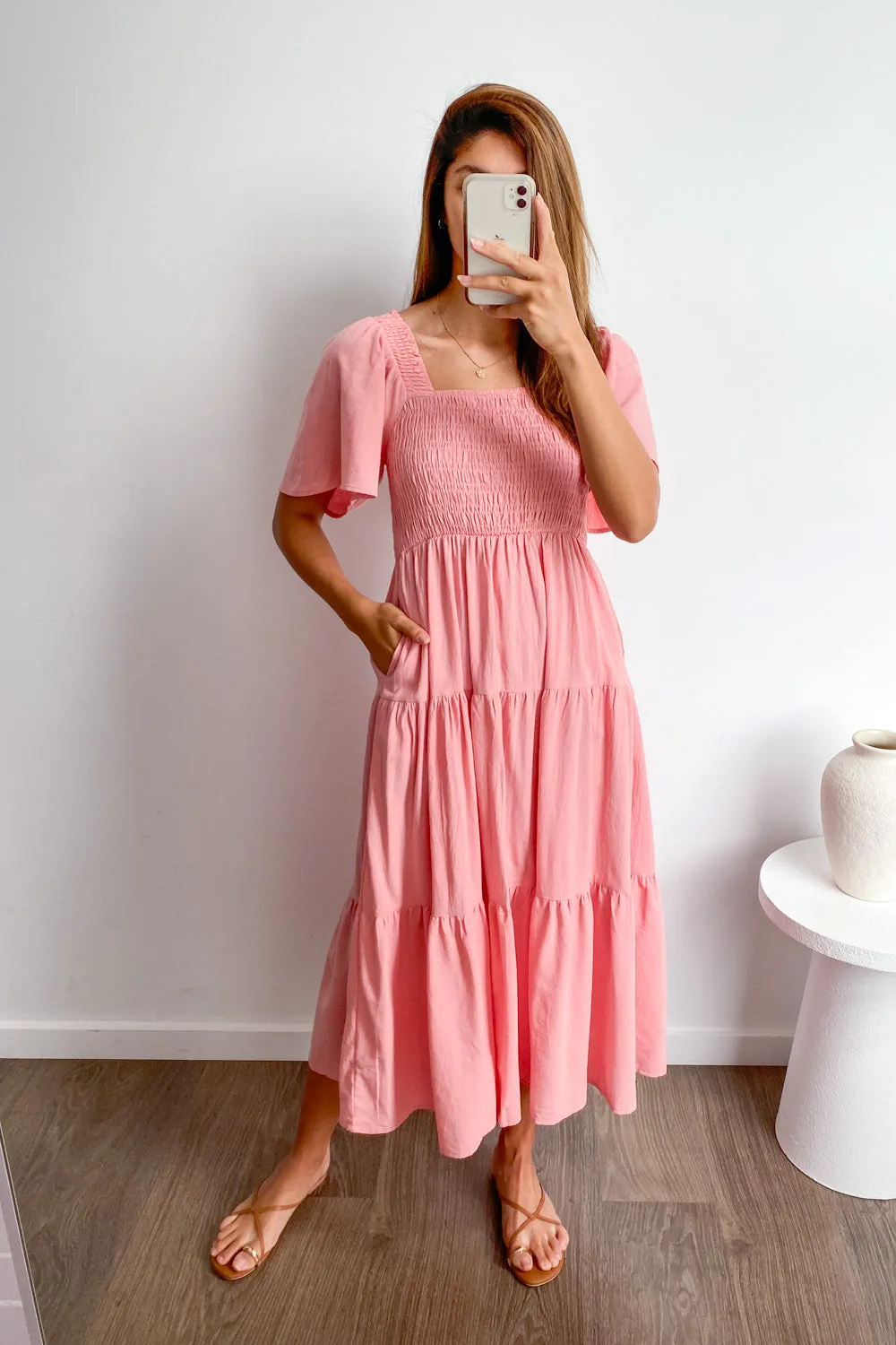 Celestine | Feminine Off-Shoulder Midi Dress