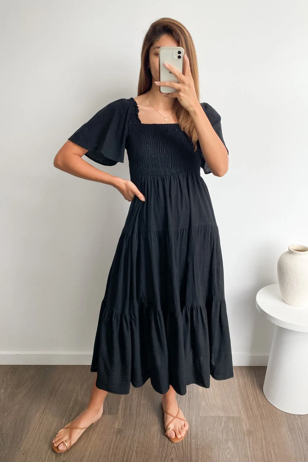 Celestine | Feminine Off-Shoulder Midi Dress