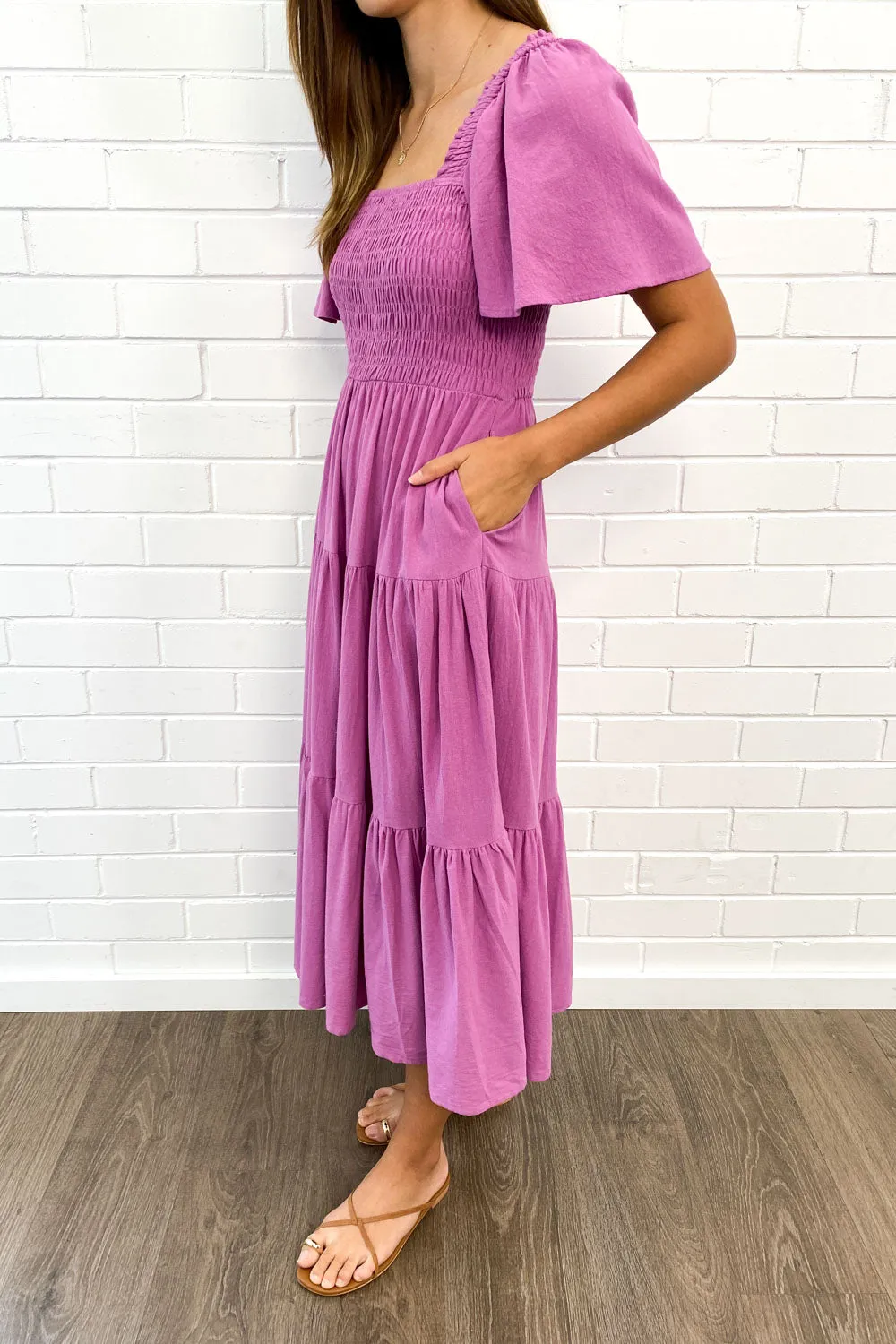 Celestine | Feminine Off-Shoulder Midi Dress