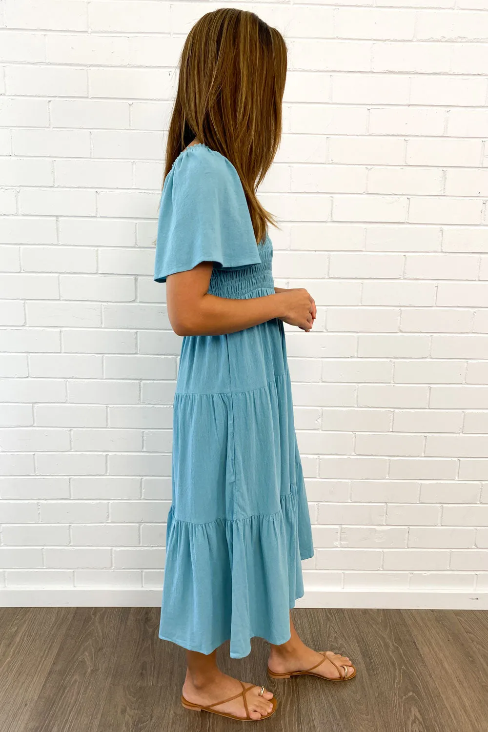 Celestine | Feminine Off-Shoulder Midi Dress