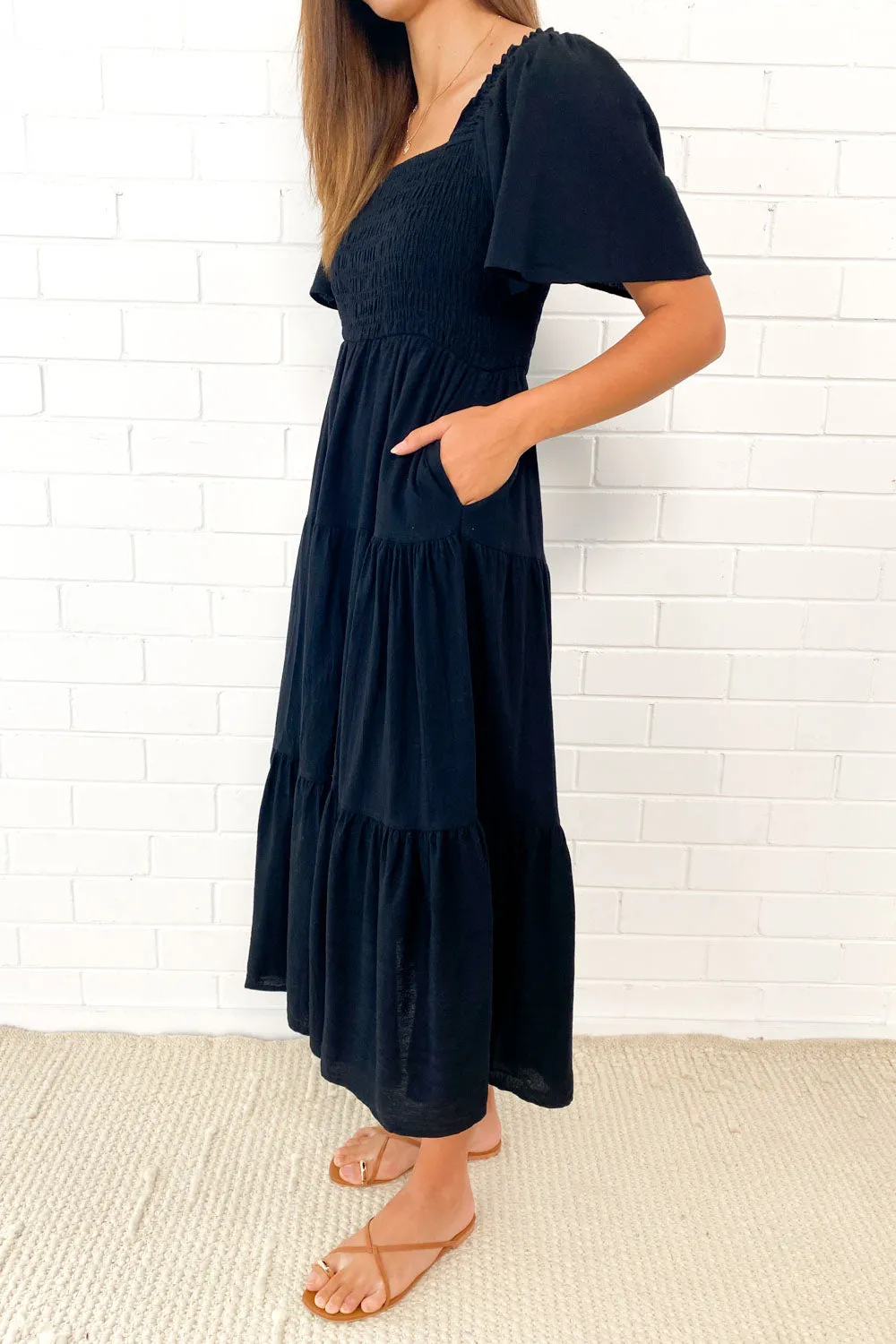 Celestine | Feminine Off-Shoulder Midi Dress