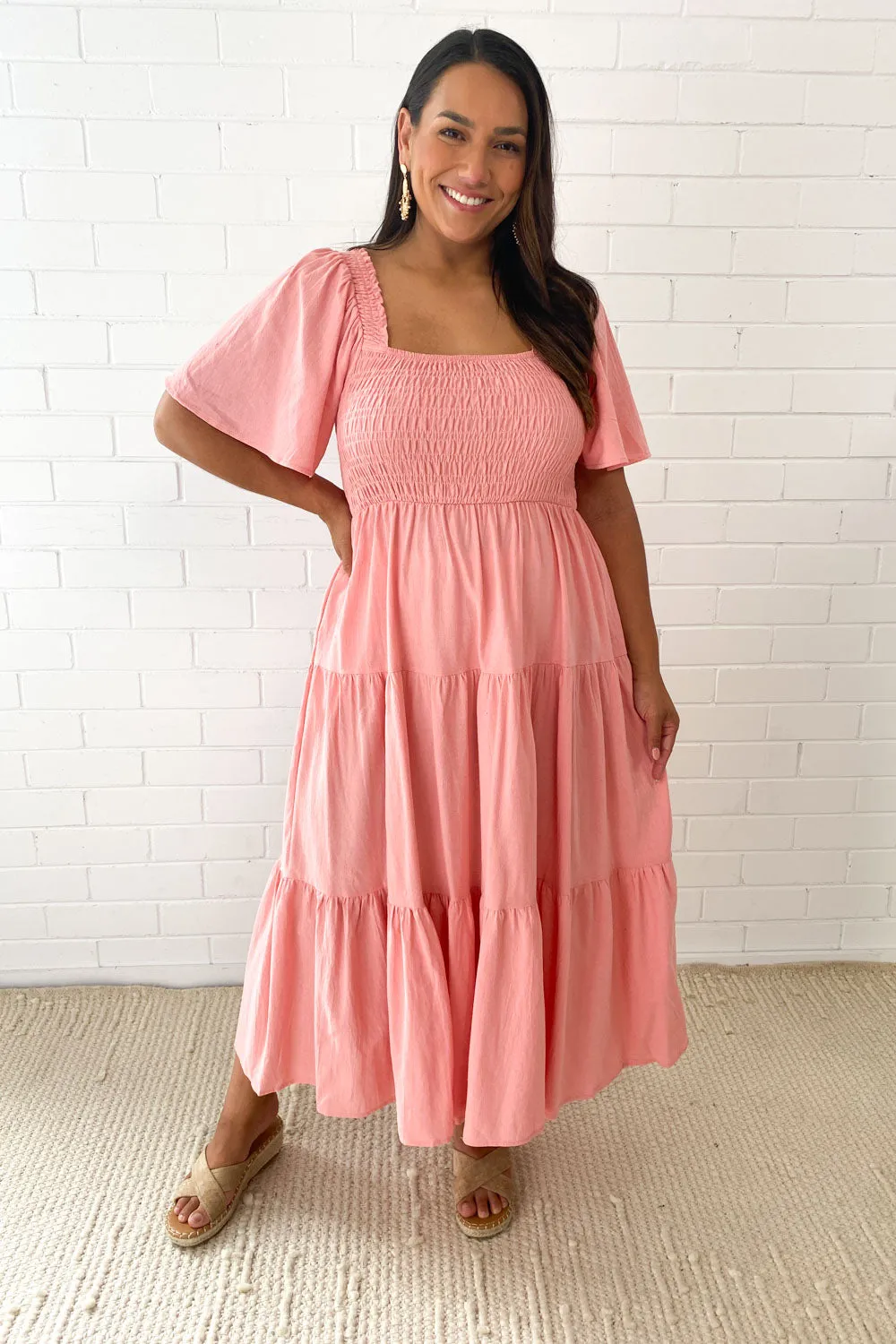 Celestine | Feminine Off-Shoulder Midi Dress