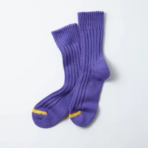 Chunky Ribbed Crew Socks (Purple)