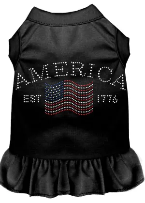 Classic America Rhinestone Dress Black Xl