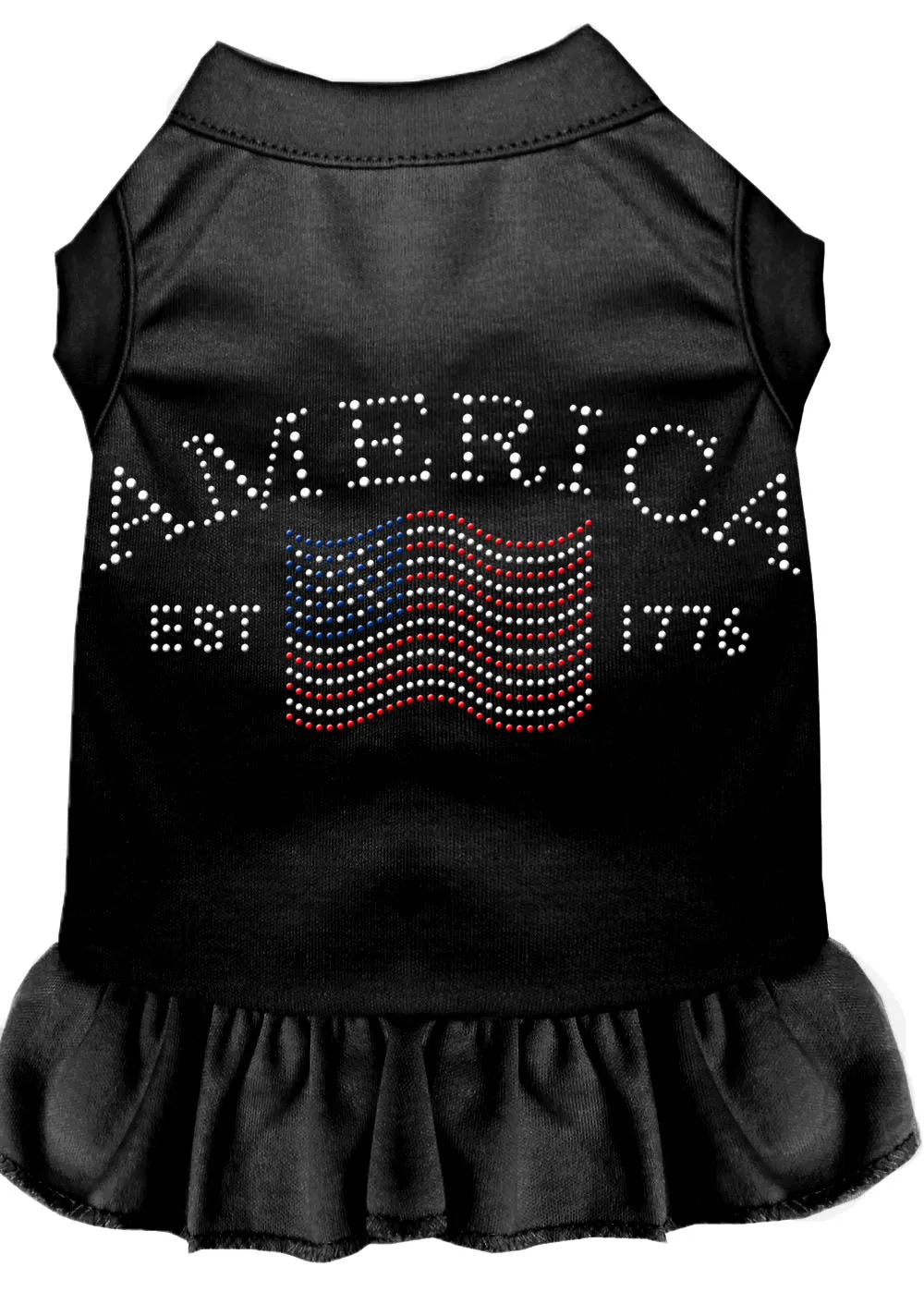 Classic America Rhinestone Dress Black Xl