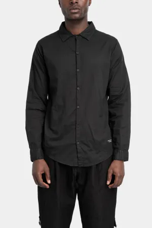 Coated crinkled cotton shirt, Black