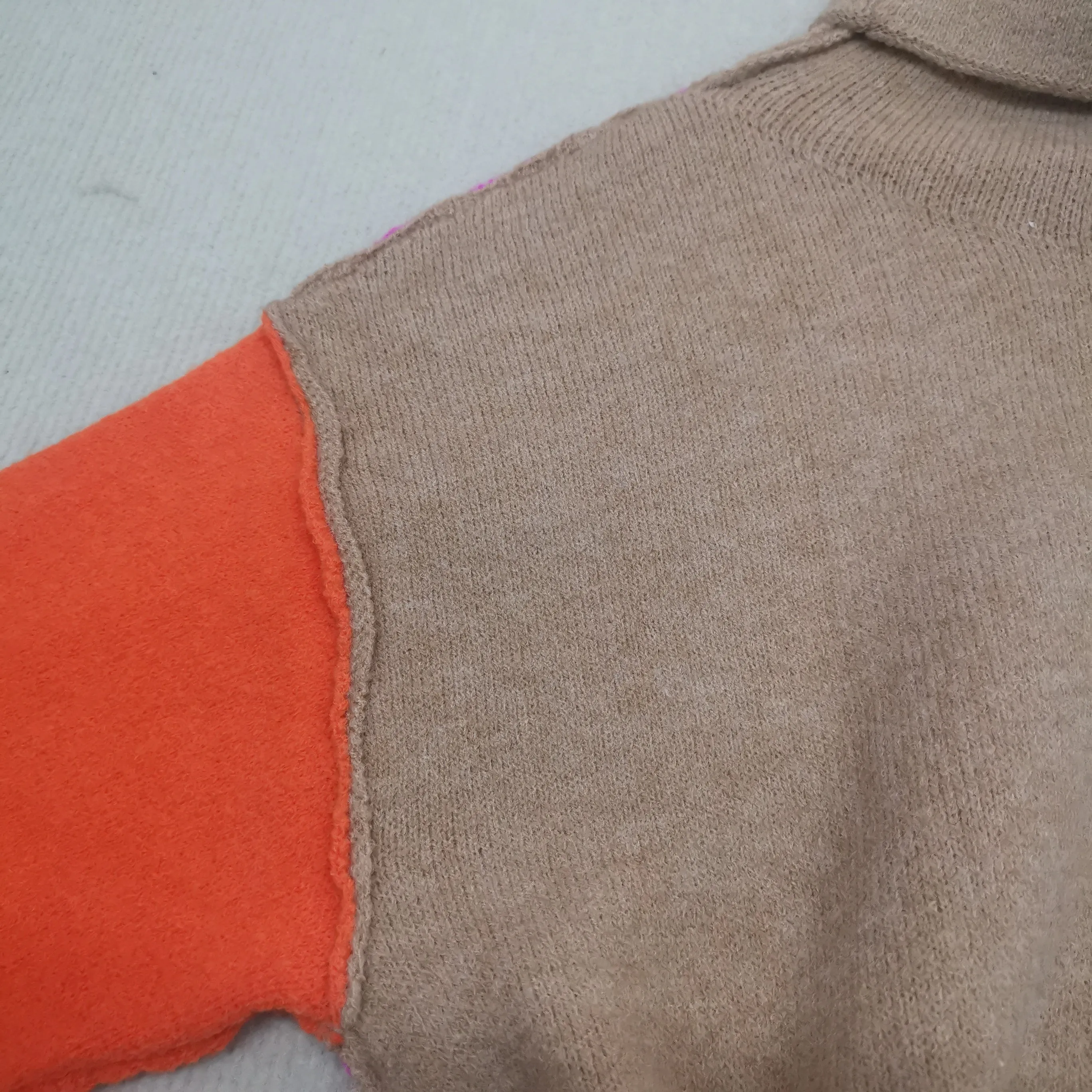 Colorblock Turtleneck Trui