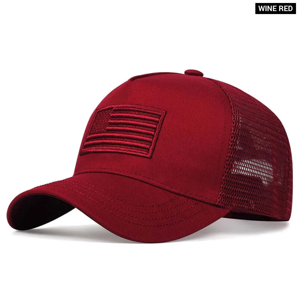 Embroidered American Flag Baseball Cap / Hat For Outdoor Wear