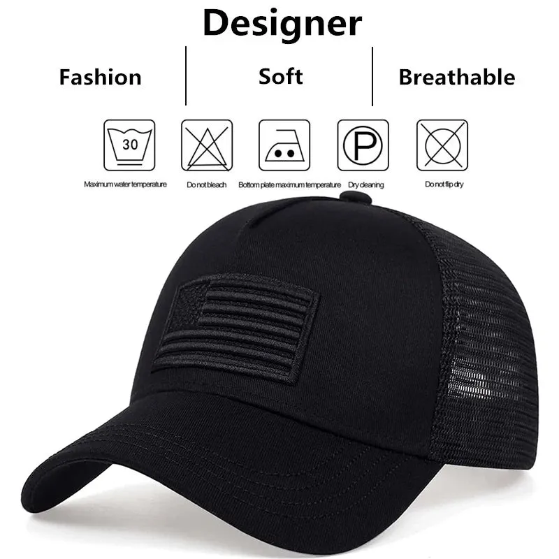 Embroidered American Flag Baseball Cap / Hat For Outdoor Wear