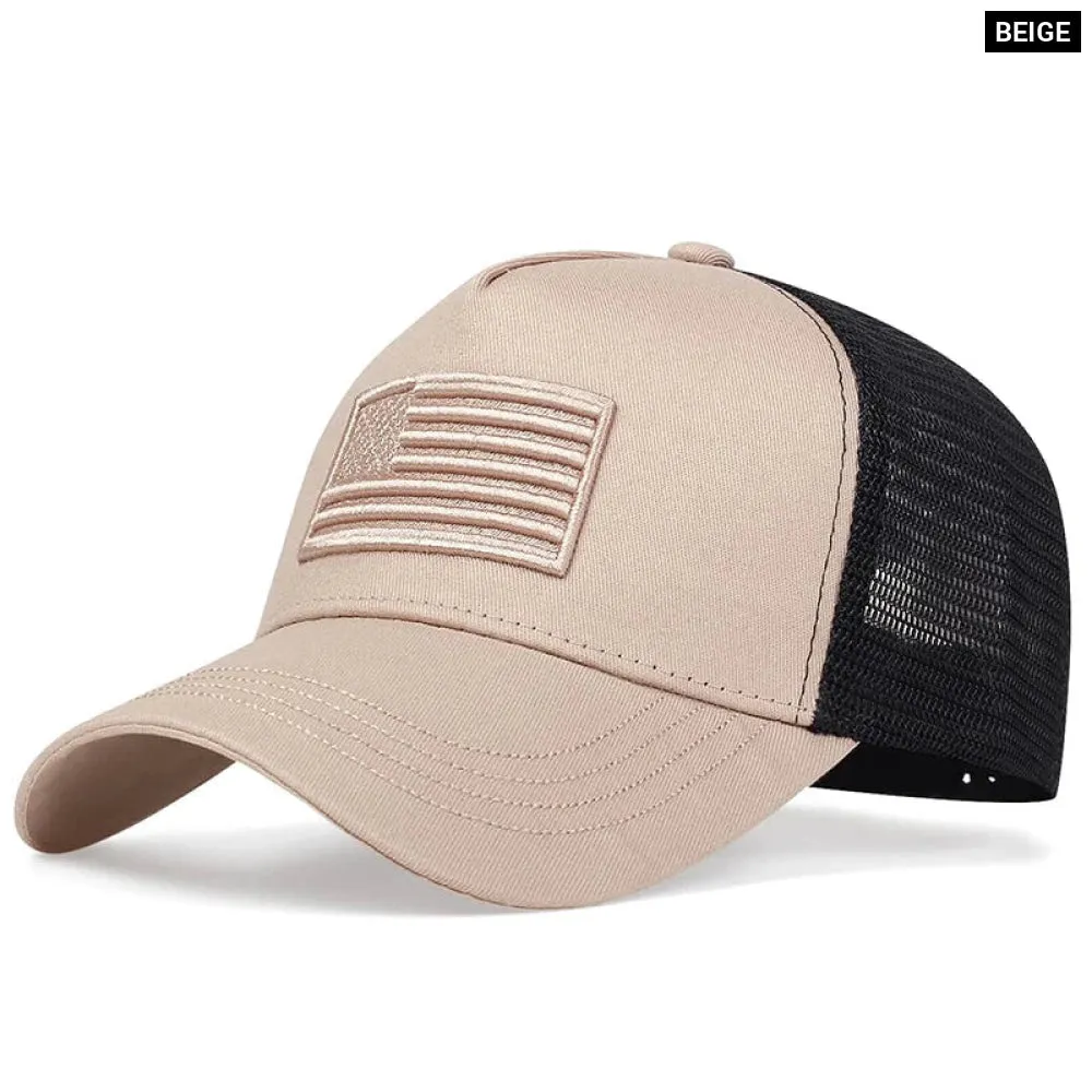 Embroidered American Flag Baseball Cap / Hat For Outdoor Wear