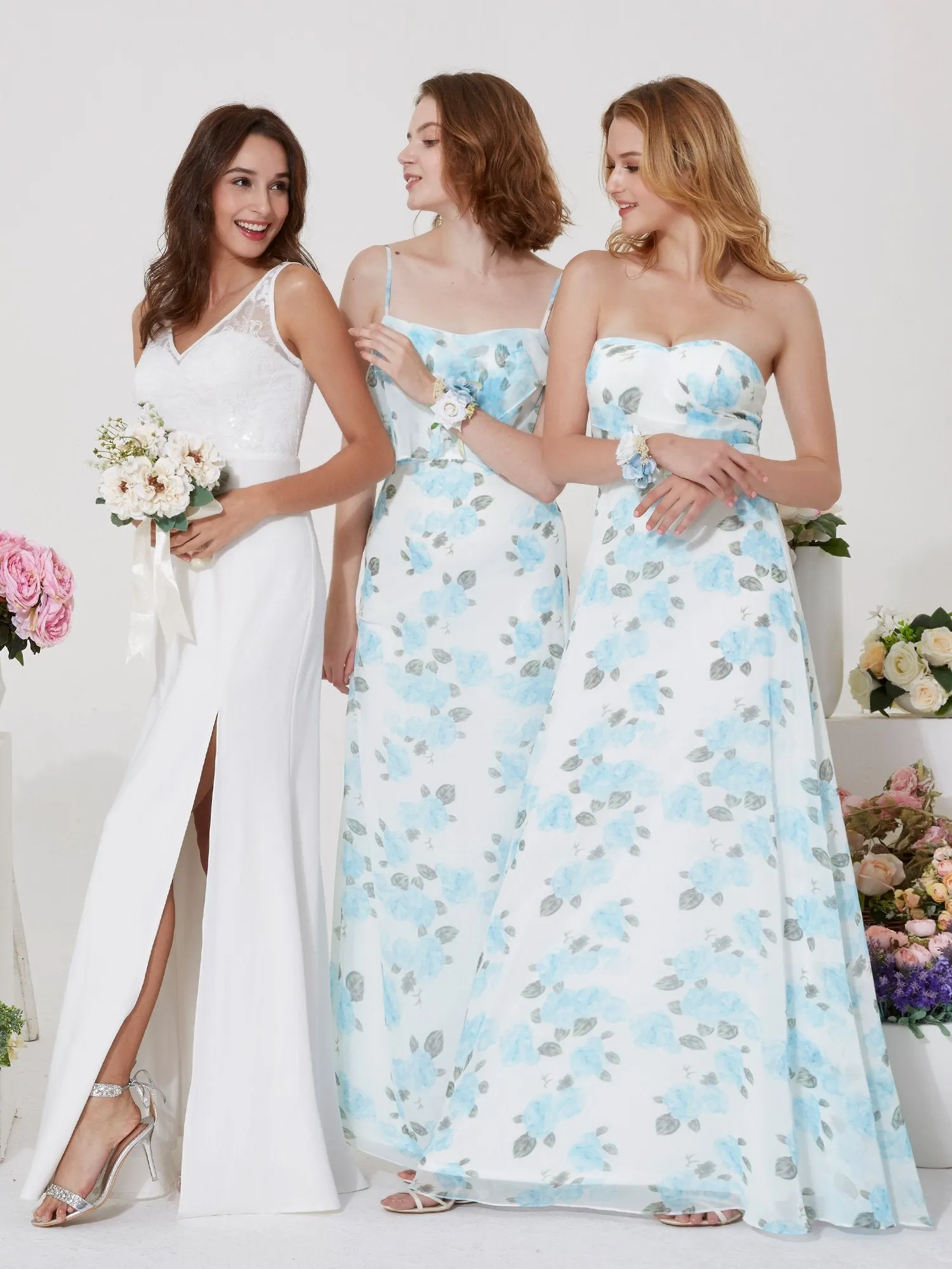 Ever-Pretty Women Feminine Spaghetti Flower Printed Bridesmaid Dresses EP07236