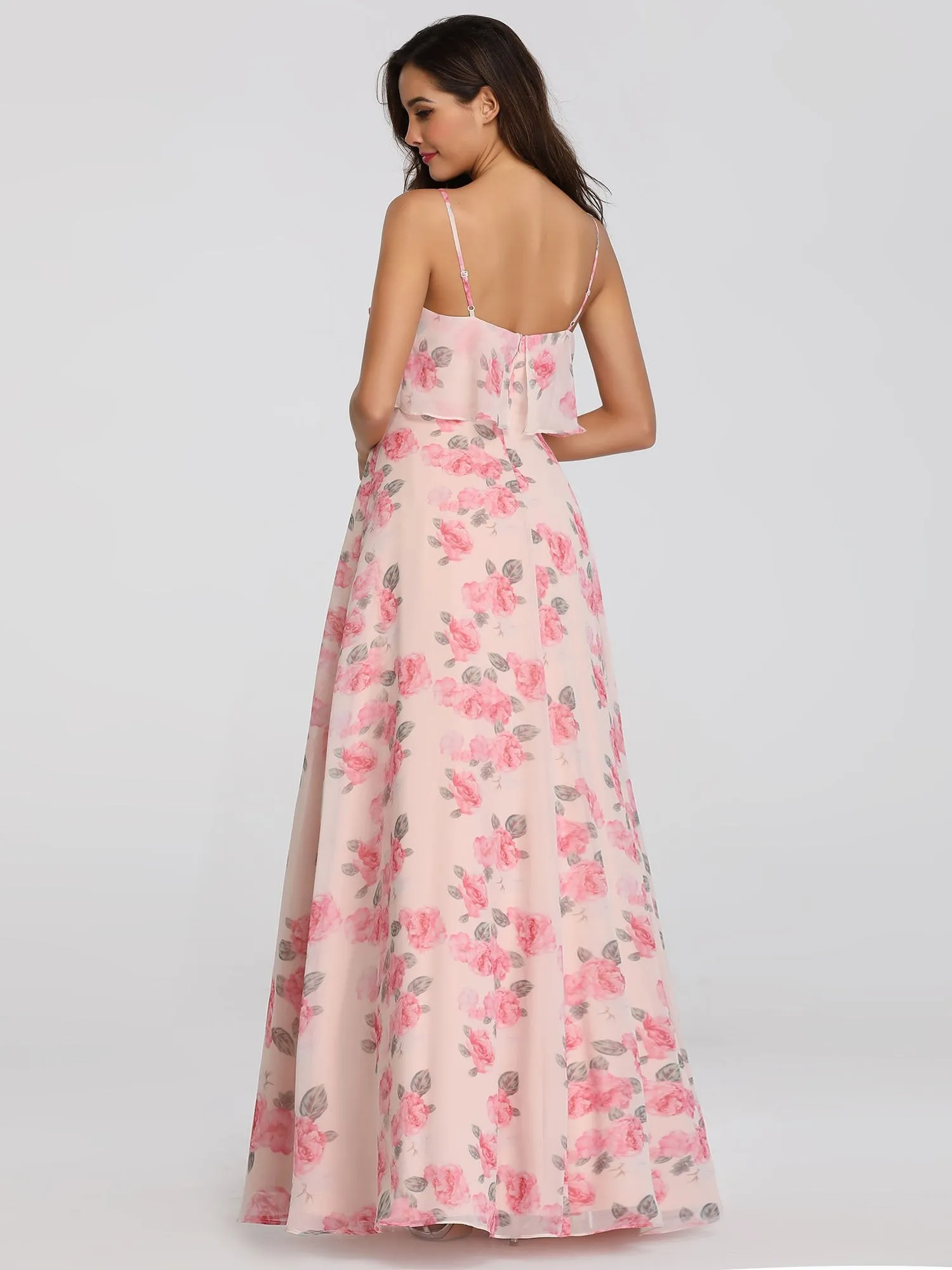 Ever-Pretty Women Feminine Spaghetti Flower Printed Bridesmaid Dresses EP07236