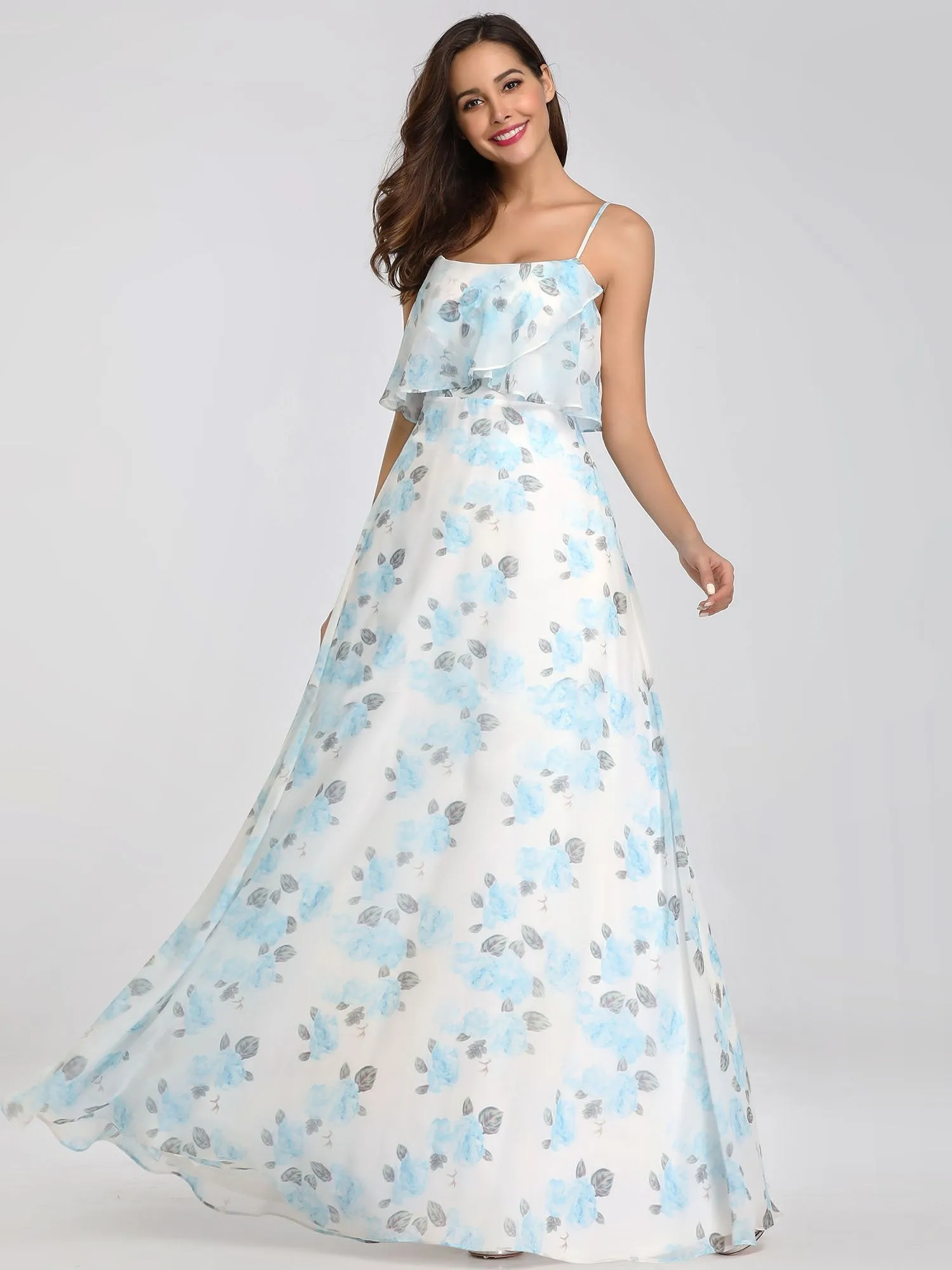Ever-Pretty Women Feminine Spaghetti Flower Printed Bridesmaid Dresses EP07236