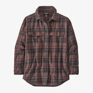 Fjord Patagonia Women's Flannel Heavy Weight T-Shirt in Ice Caps: Dusky Brown