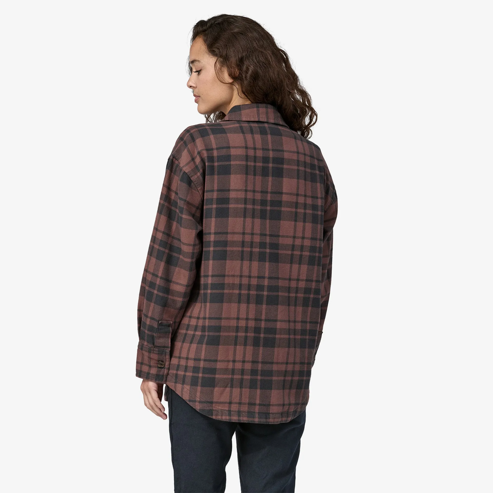 Fjord Patagonia Women's Flannel Heavy Weight T-Shirt in Ice Caps: Dusky Brown