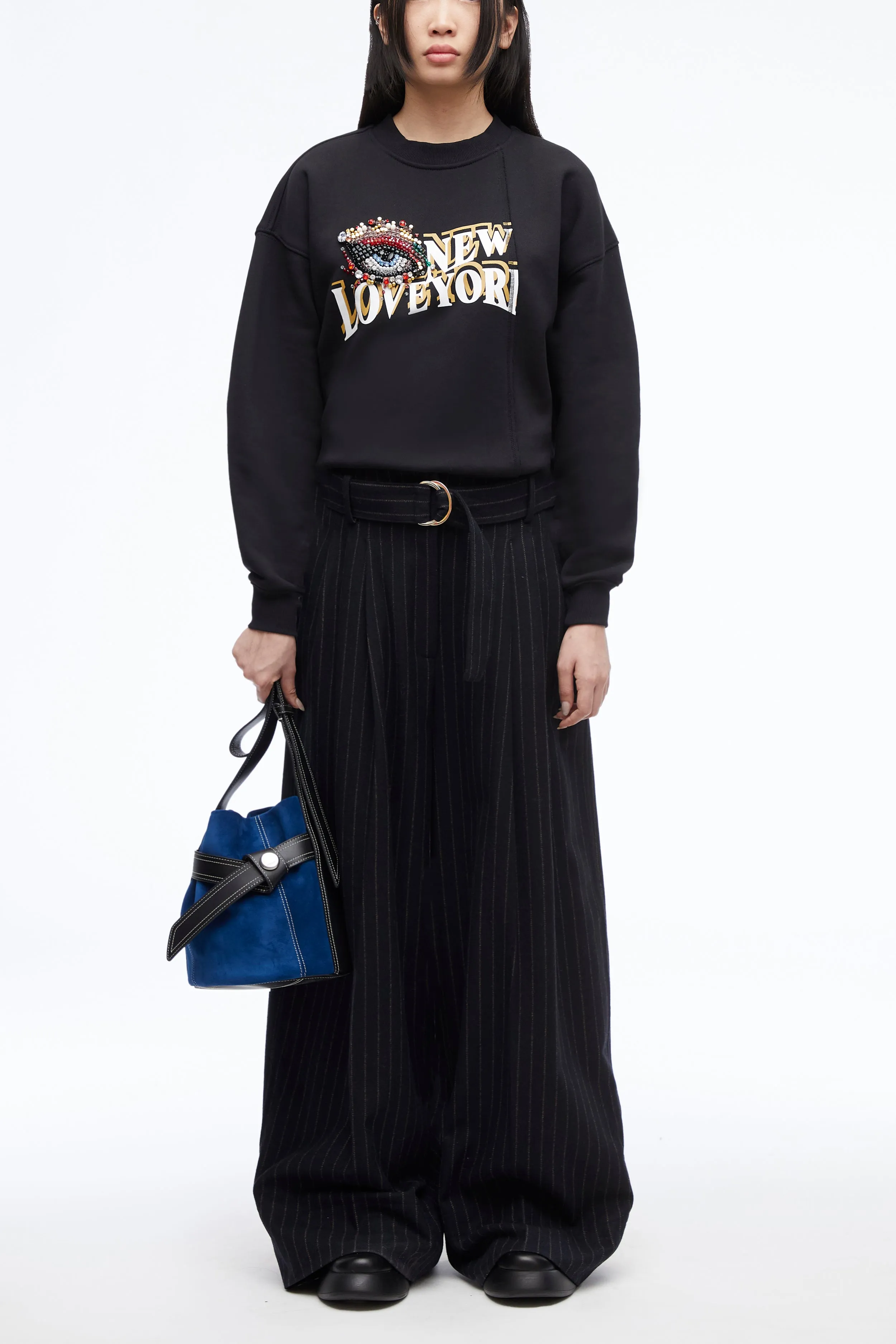 Flannel Oversized Pleated Belted Pant