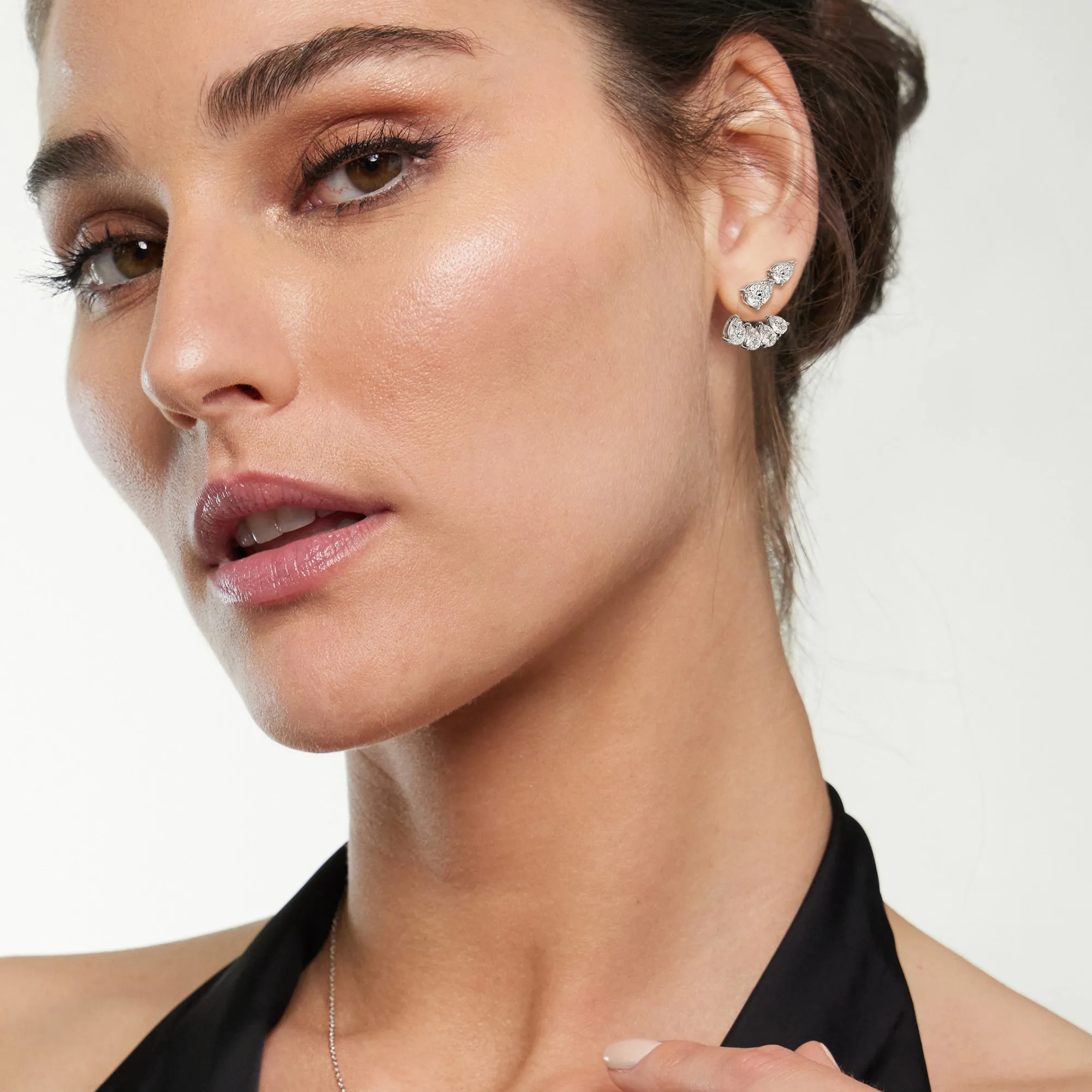 Front-Back Graduating Pear Earrings