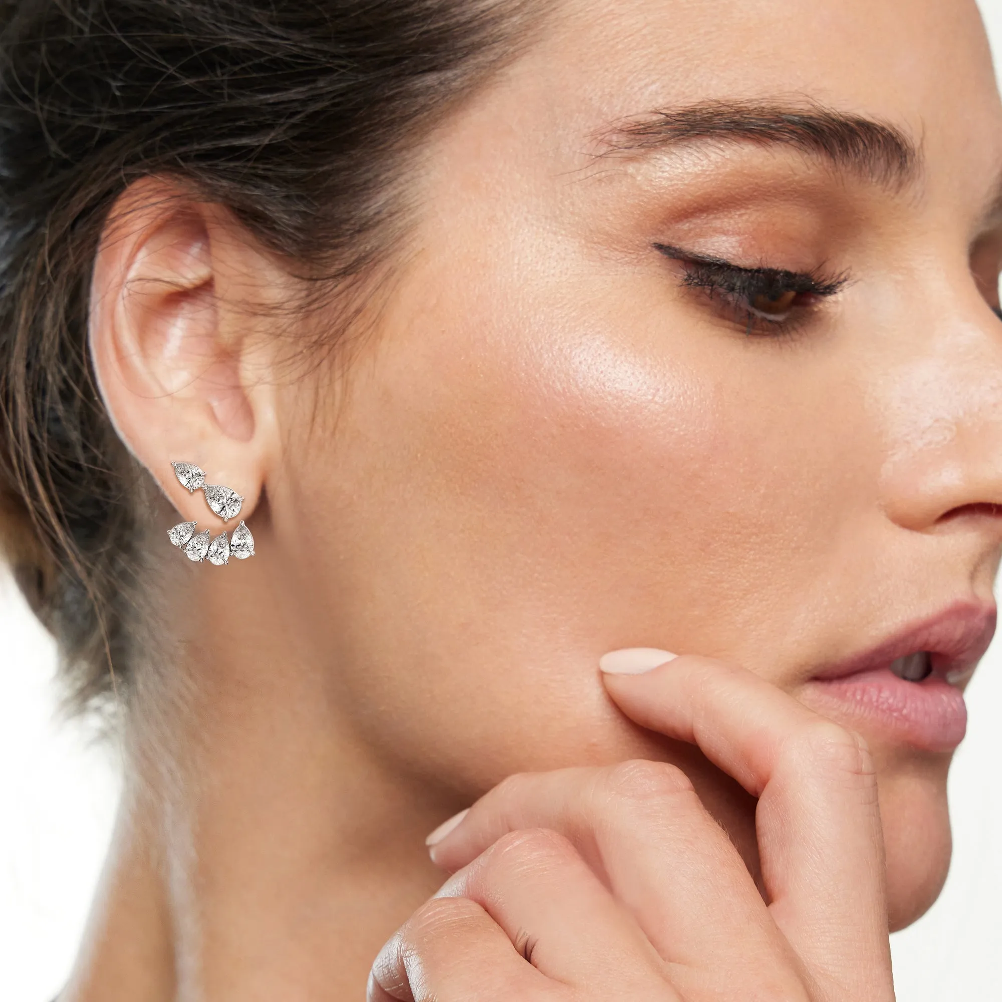 Front-Back Graduating Pear Earrings