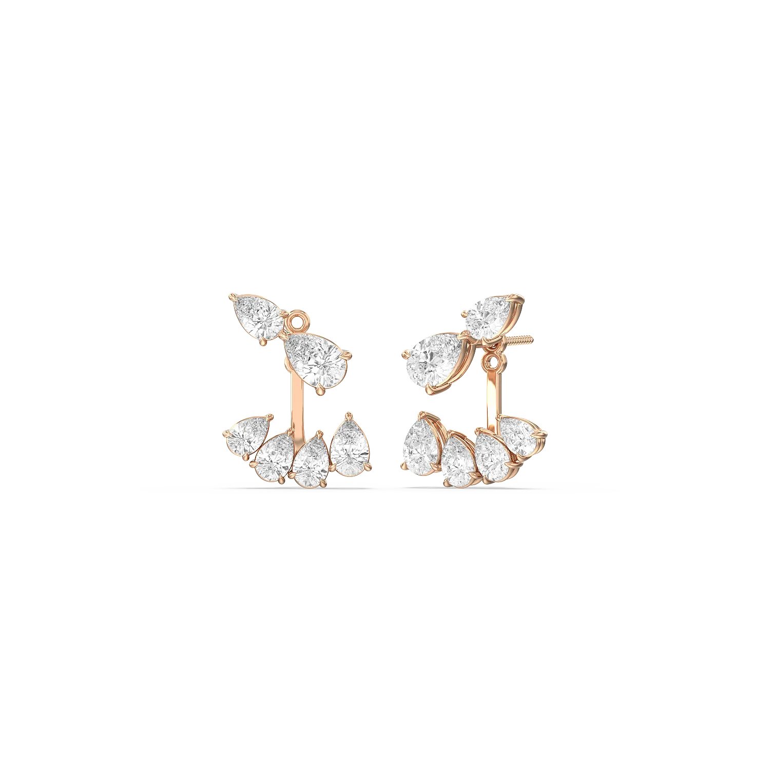 Front-Back Graduating Pear Earrings