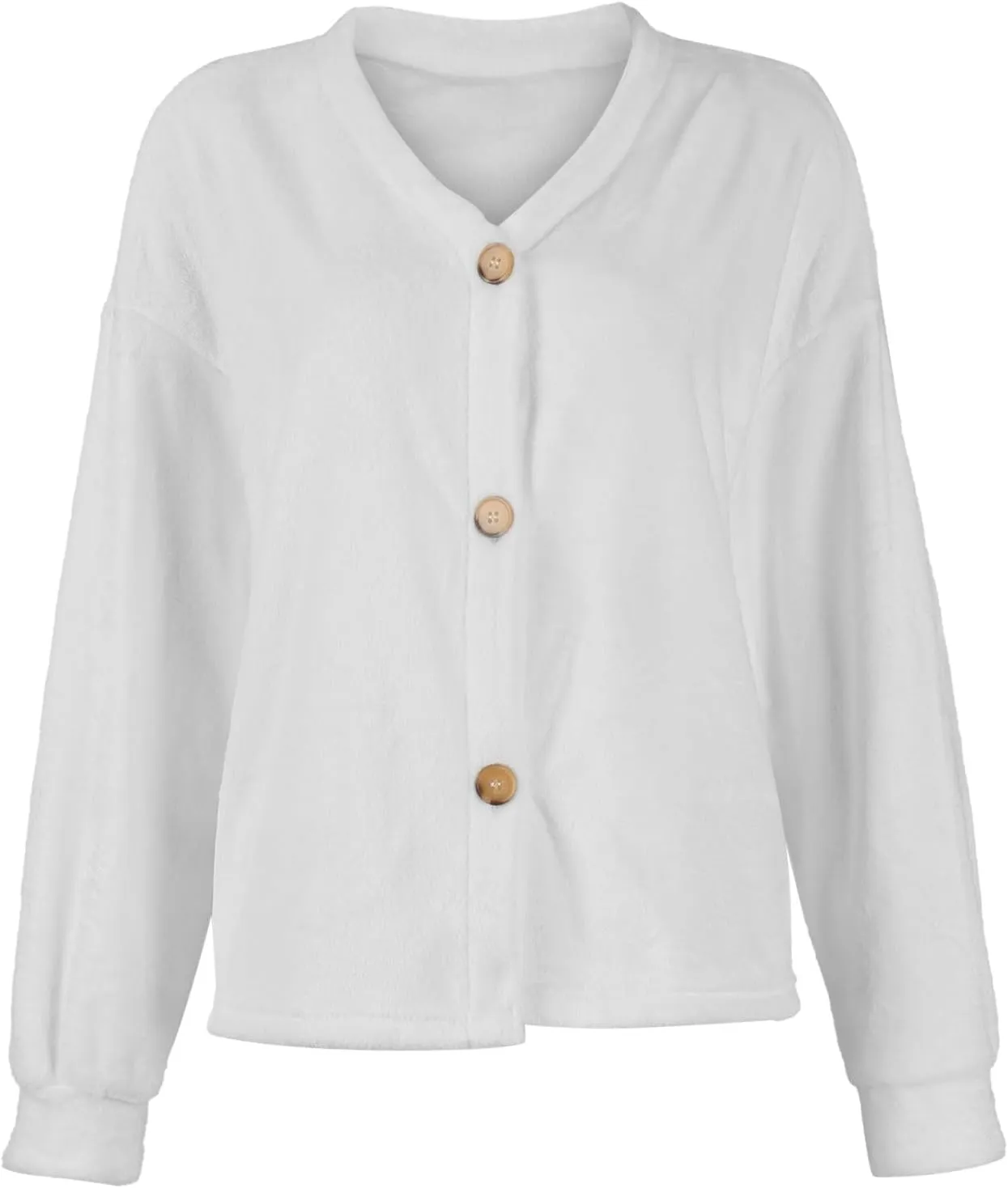 Fuzzy Fleece Cardigan for Women,2024 Fashion Cardigan Oversized Button Down Long Sleeve V Neck Jackets Coat