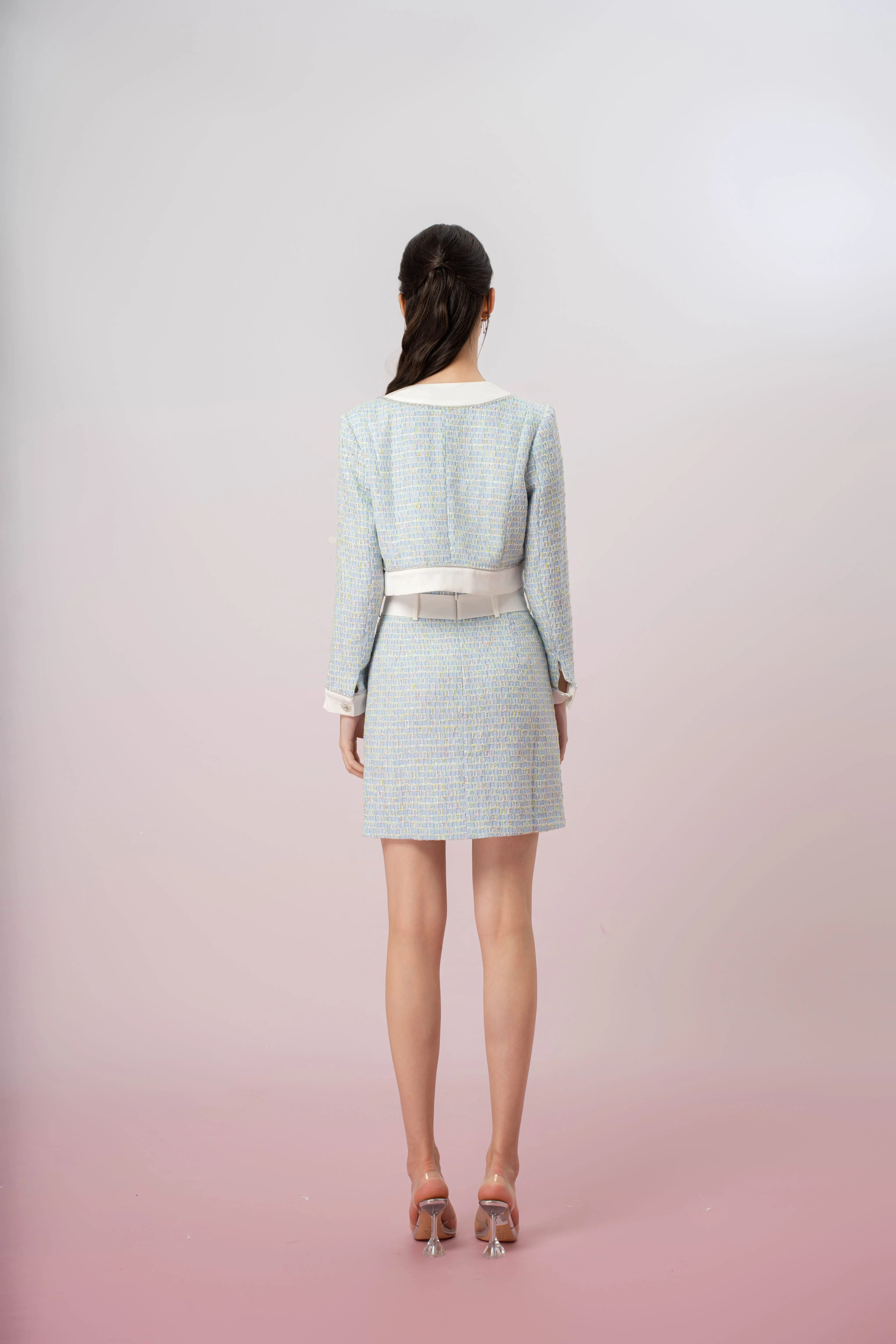 Gavrylla Blue Tweed Pencil Skirt